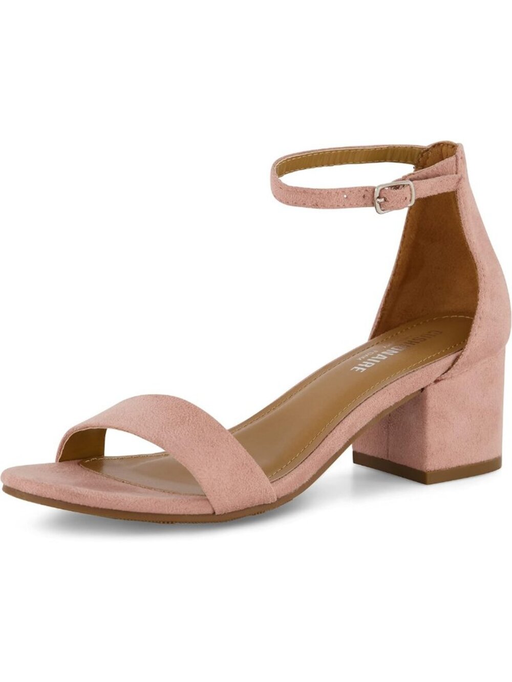 Stylish Open Toe Ankle Strap Heeled Sandals with Memory Foam Comfort, Block Heel